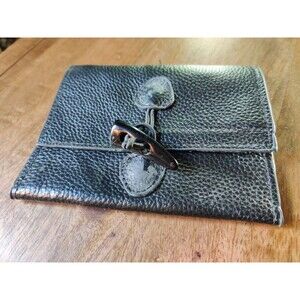 Vtg Wired headphone Leather Case, Black, charger wire & other electronic pouch